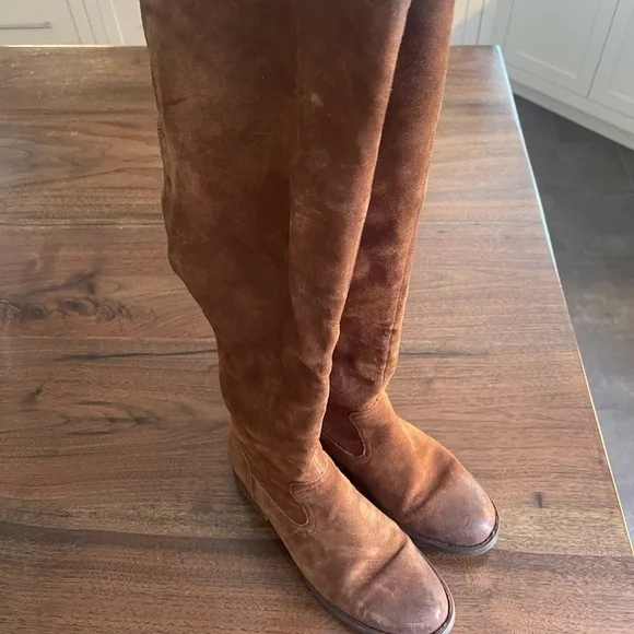 Born Brown Suede Knee-High Boots - Picture 1 of 4